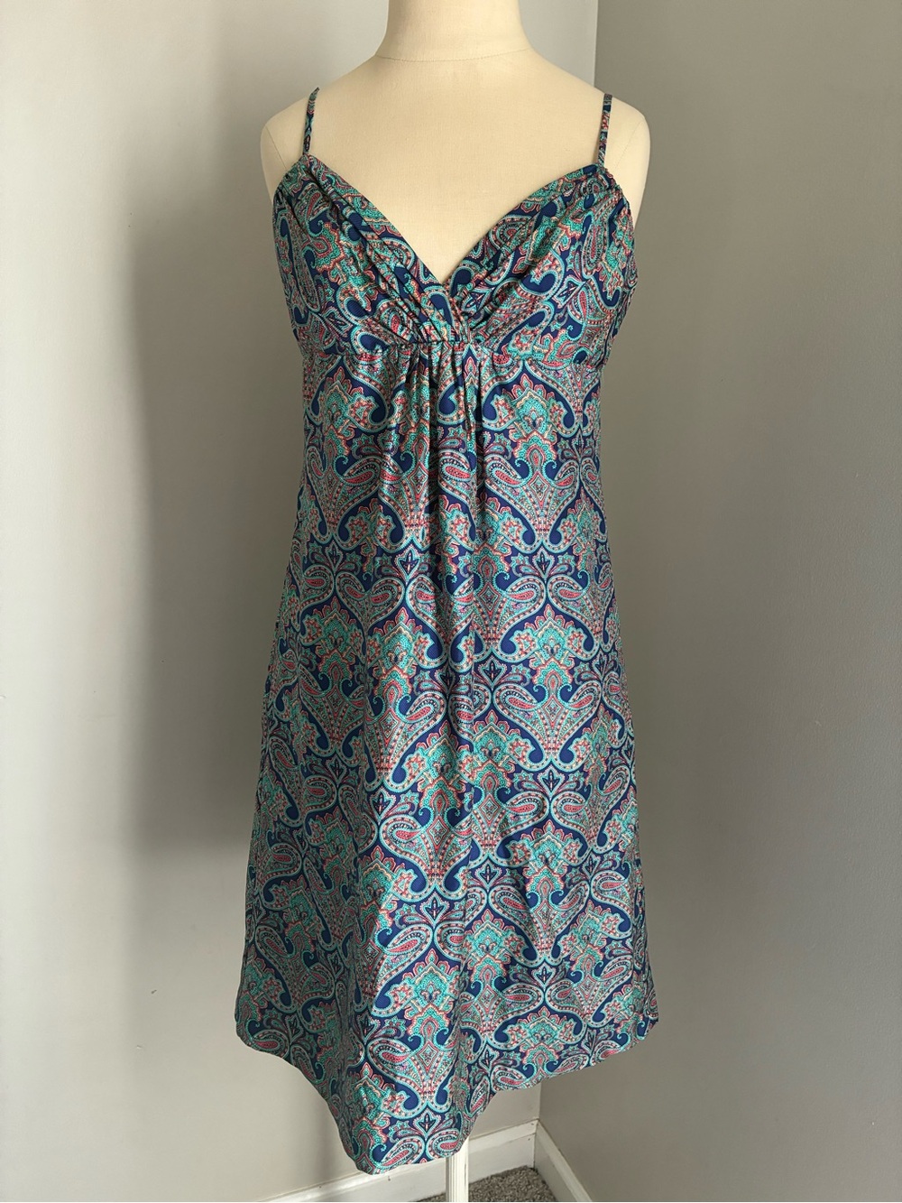 Shoshanna Paisley Silk Slip Dress Size 8